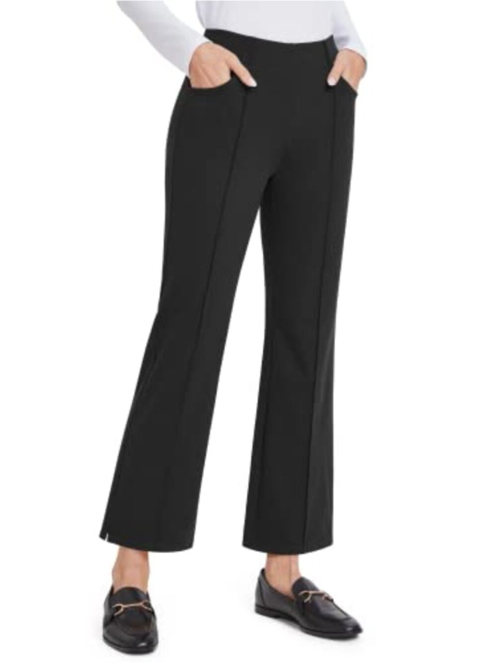 Womens Ankle Yoga Dress Pants High Waist Bootcut Flare with Pockets